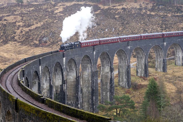 The Jacobite, pictured crossing the Glenfinnan Viaduct, has had services halted while safety issues are rectified (Jane Barlow/PA)