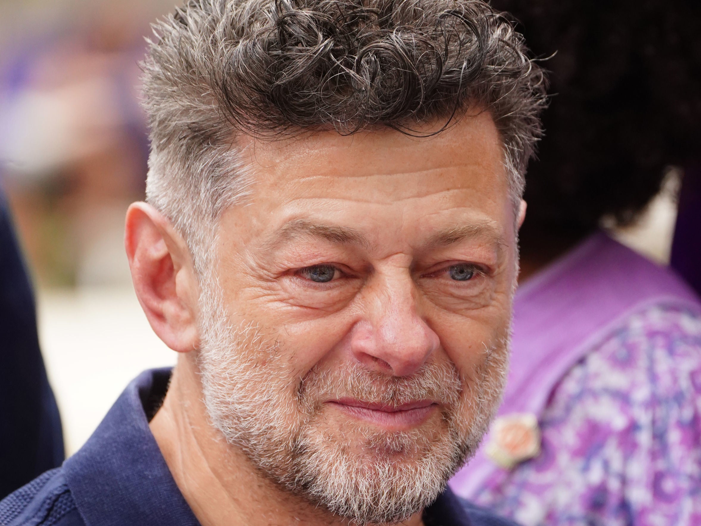 Andy Serkis takes part in a protest by members of the British actors union Equity in Leicester Square, London