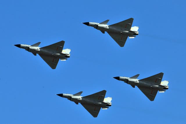 <p>China has sent nearly 40 warplanes toward Taiwan </p>