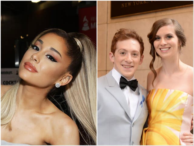 <p>Ariana Grande, Ethan Slater and Lilly Jay</p>