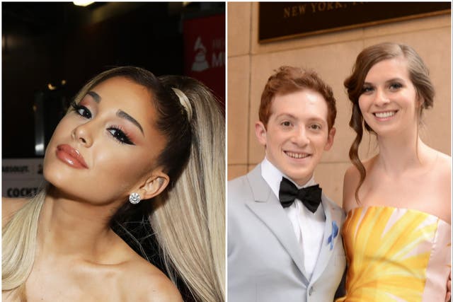 <p>Ariana Grande, Ethan Slater and Lilly Jay</p>