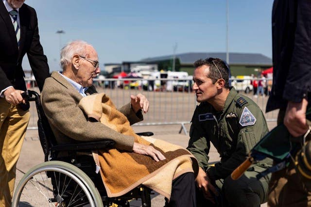 Veteran Bill Shepherd was a special guest at RAF Lossiemouth (RAF Lossiemouth/PA)