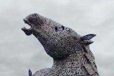 Climate activists scale Kelpies landmark near oil refinery