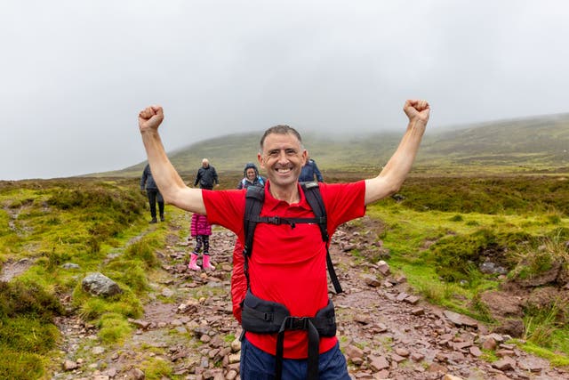 Consultant obstetrician and gynaecologist Richard Horgan after completing his challenge (Kieran Ryan-Benson/PA)