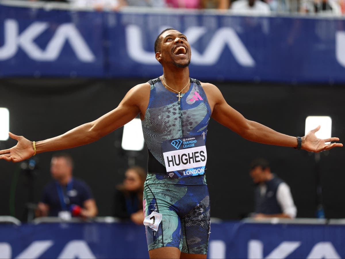 Zharnel Hughes smashes British 200m record at raucous London Diamond League