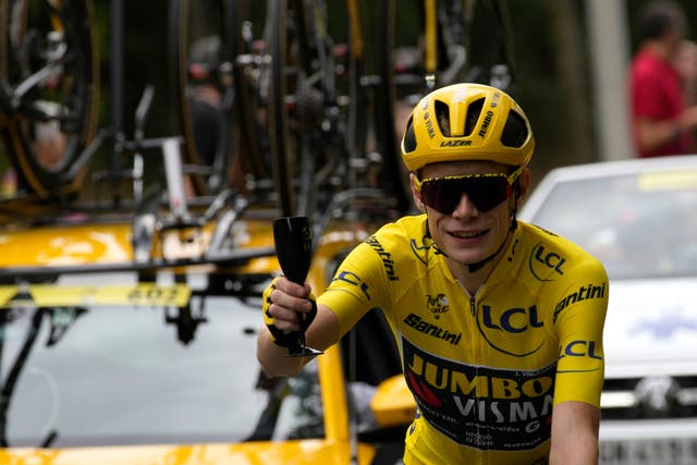 Jonas Vingegaard was confirmed as the Tour de France winner in Paris on Sunday (Daniel Cole/AP)