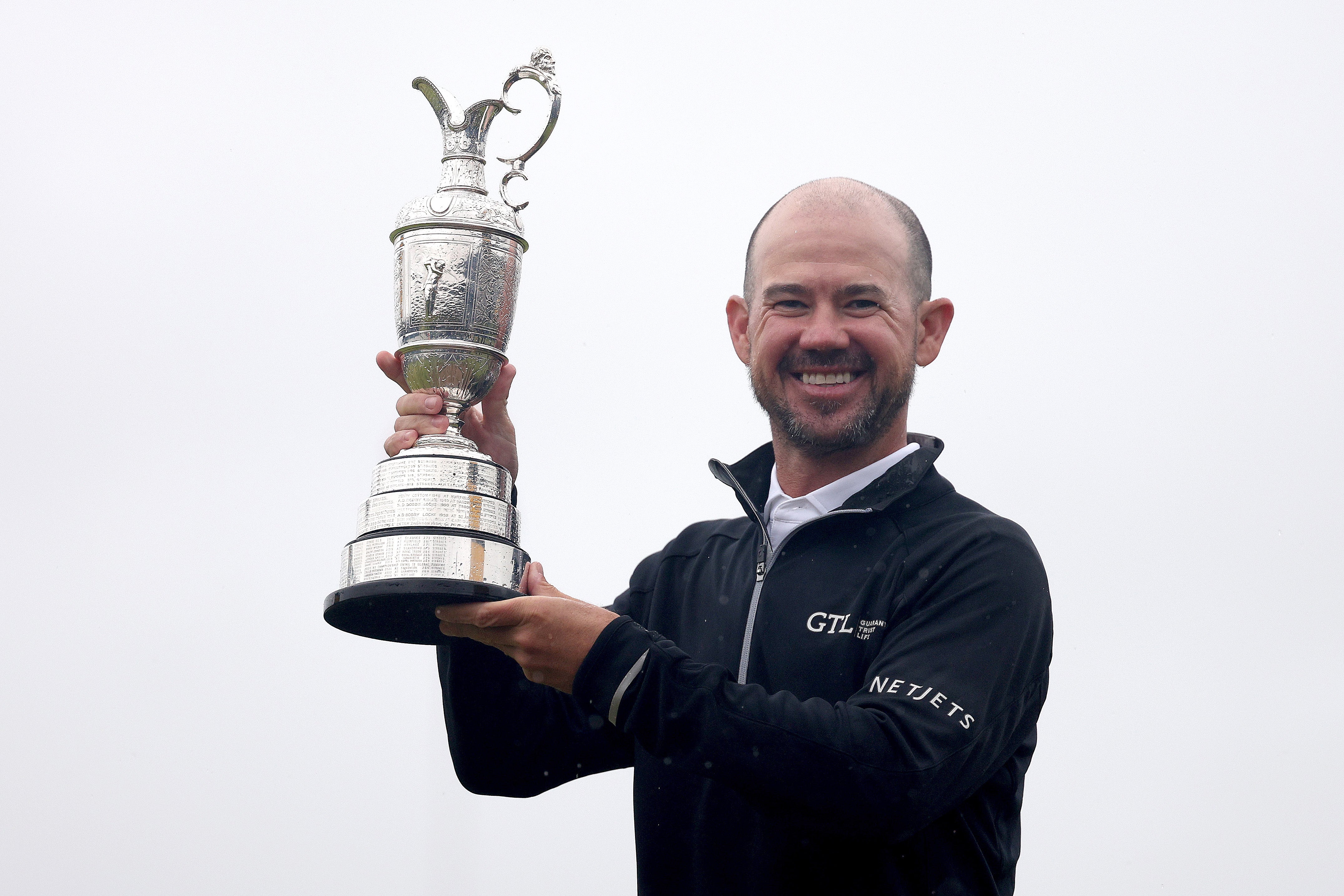 Brian Harman celebrates winning The Open Championship at Royal Liverpool