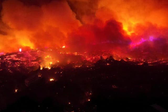 <p>Extreme temperatures are being reported in Europe - with wildfires hitting Rhodes and Corfu </p>
