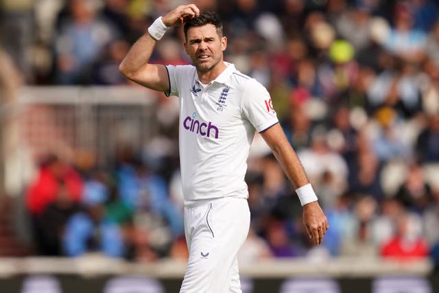 James Anderson claimed only one wicket during England’s drawn fourth Ashes Test with Australia at Old Trafford (Martin Rickett/PA)