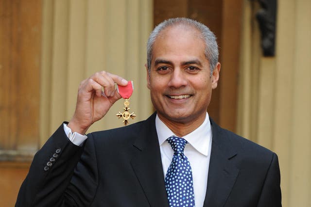 <p>George Alagiah with his OBE in 2008. The BBC newsreader has died of cancer at the age of 67</p>