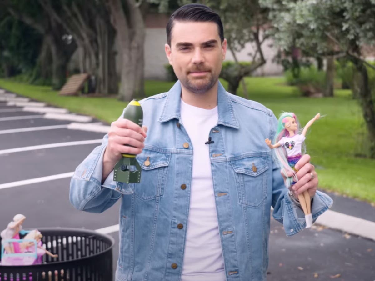 Ben Shapiro mocked for posting 43-minute video rant about Barbie movie as he sets fire to doll