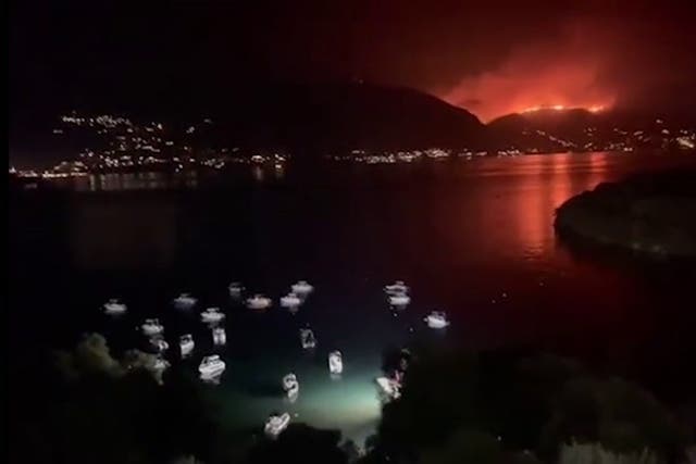 <p>Corfu sky glows orange as wildfires force islanders to evacuate.</p>