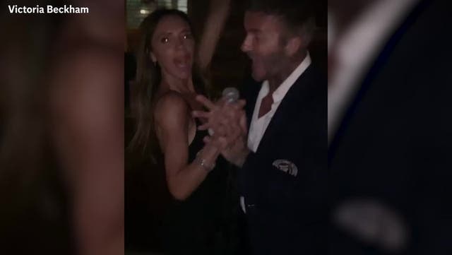<p>Victoria and David Beckham belt out Spice Girls hit during karaoke night</p>