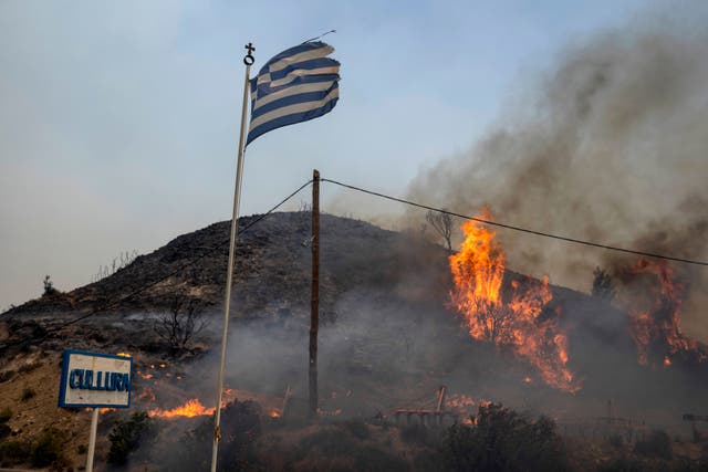 Wildfires have hit parts of Rhodes (AP Photo/Petros Giannakouris)
