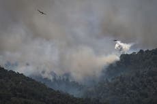 Watch as smoke billows over buildings as wildfires rage on the Greek island of Rhodes