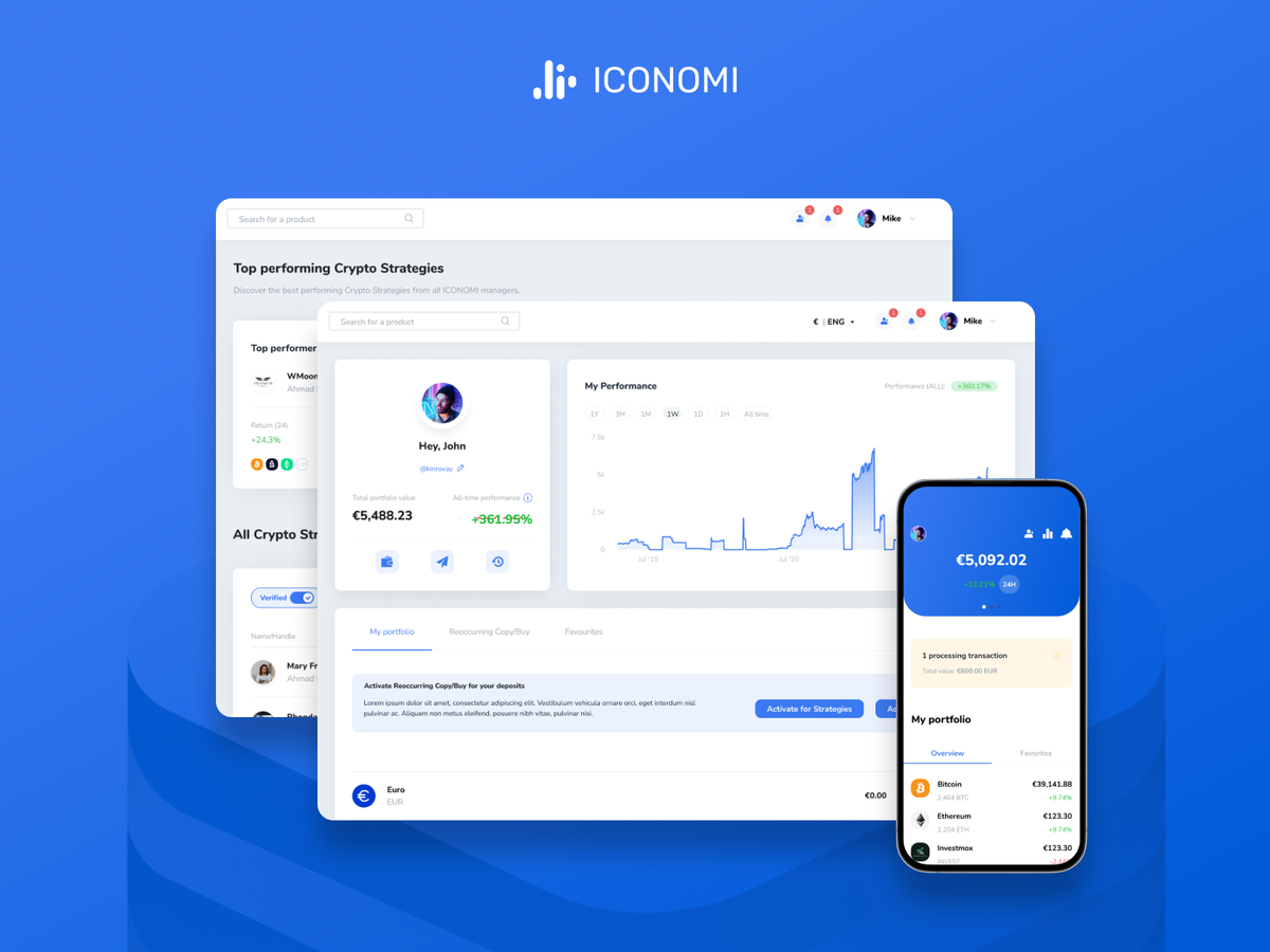 Confused about crypto? ICONOMI is a platform that lets you copy every move of the most skilled traders