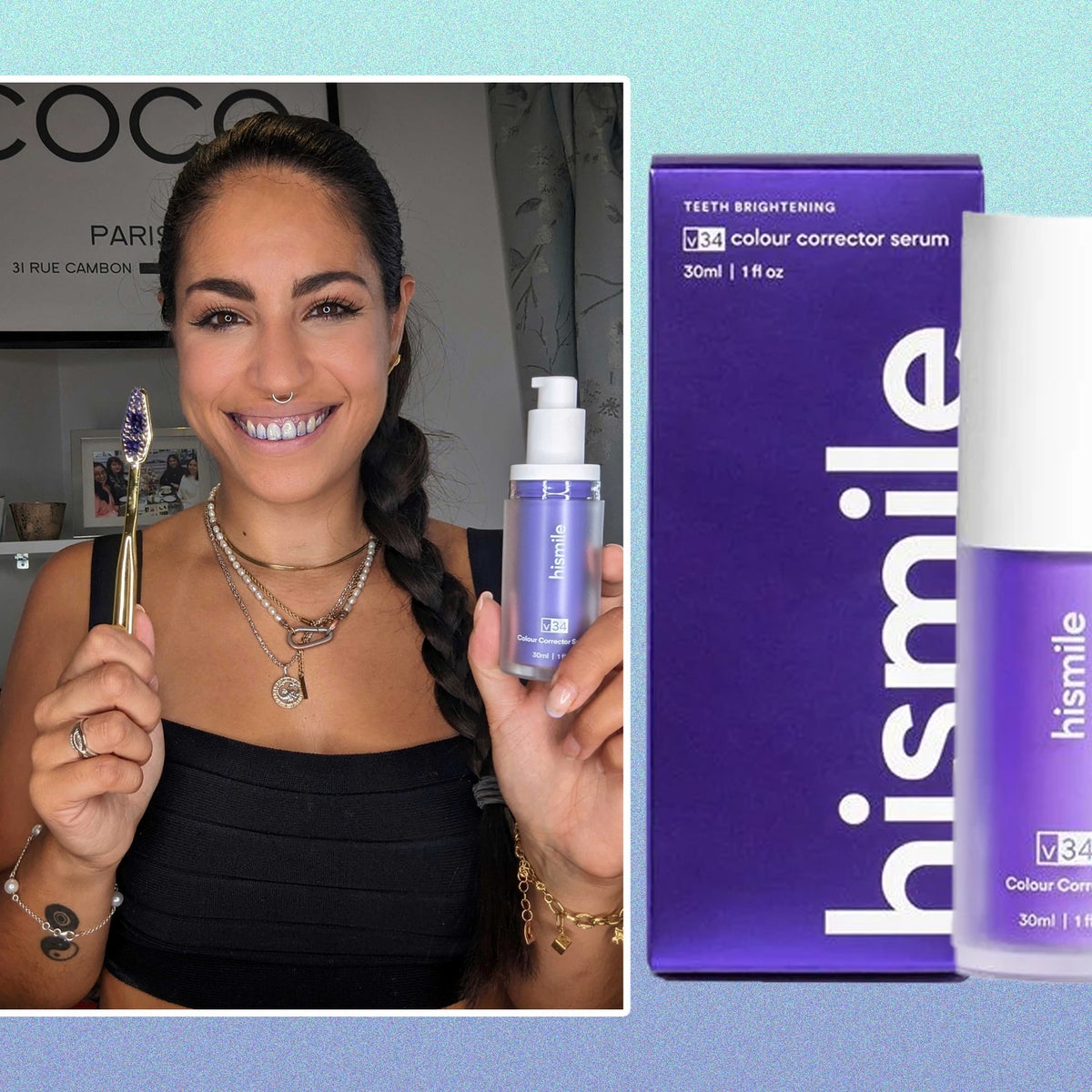 Hismile V34 colour corrector review: Does the purple toothepaste work?