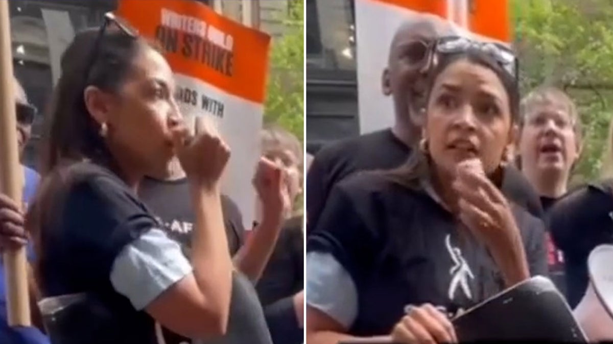 AOC joins picket lines as actors and writers strike in New York