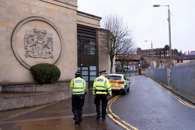 The trial is taking place at the High Court in Glasgow (John Linton/PA)