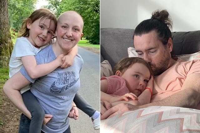 <p>Shona Maclaren , 34, lost her husband William, 41, to bowel cancer while she was having treatment for cervical cancer</p>