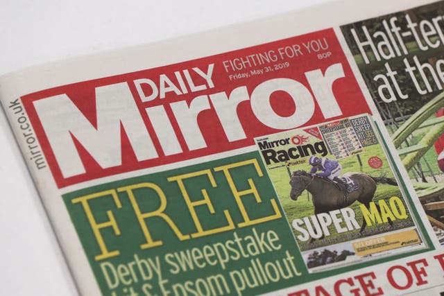 Reach, the publisher of the Daily and Sunday Mirror newspapers, saw digital revenues slump 16.1% in the six months to June 25 (PA)