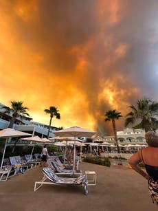Greece fires – live: Tourists in Rhodes and Corfu evacuated as Croatia also battles wildfires