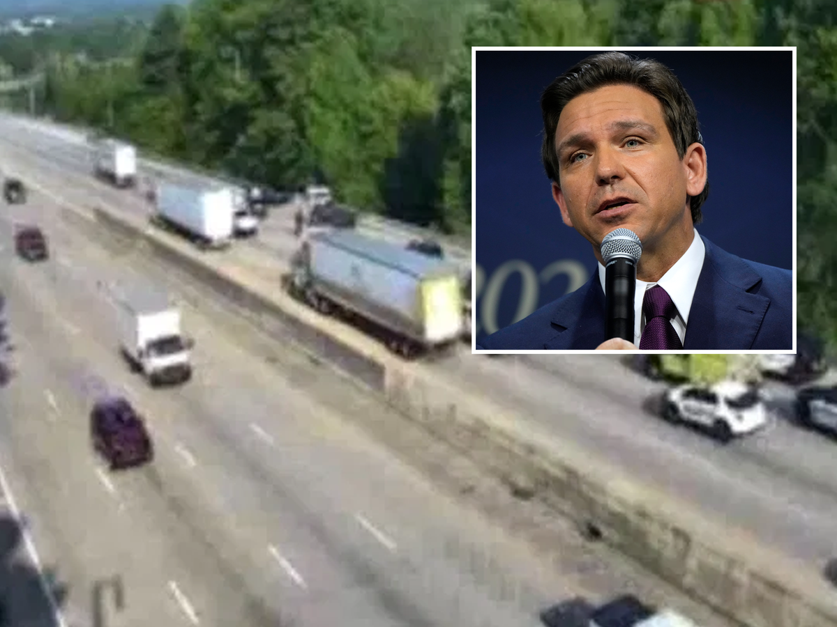 Ron DeSantis car accident – latest: Video shows scene of four-vehicle crash on Tennessee highway