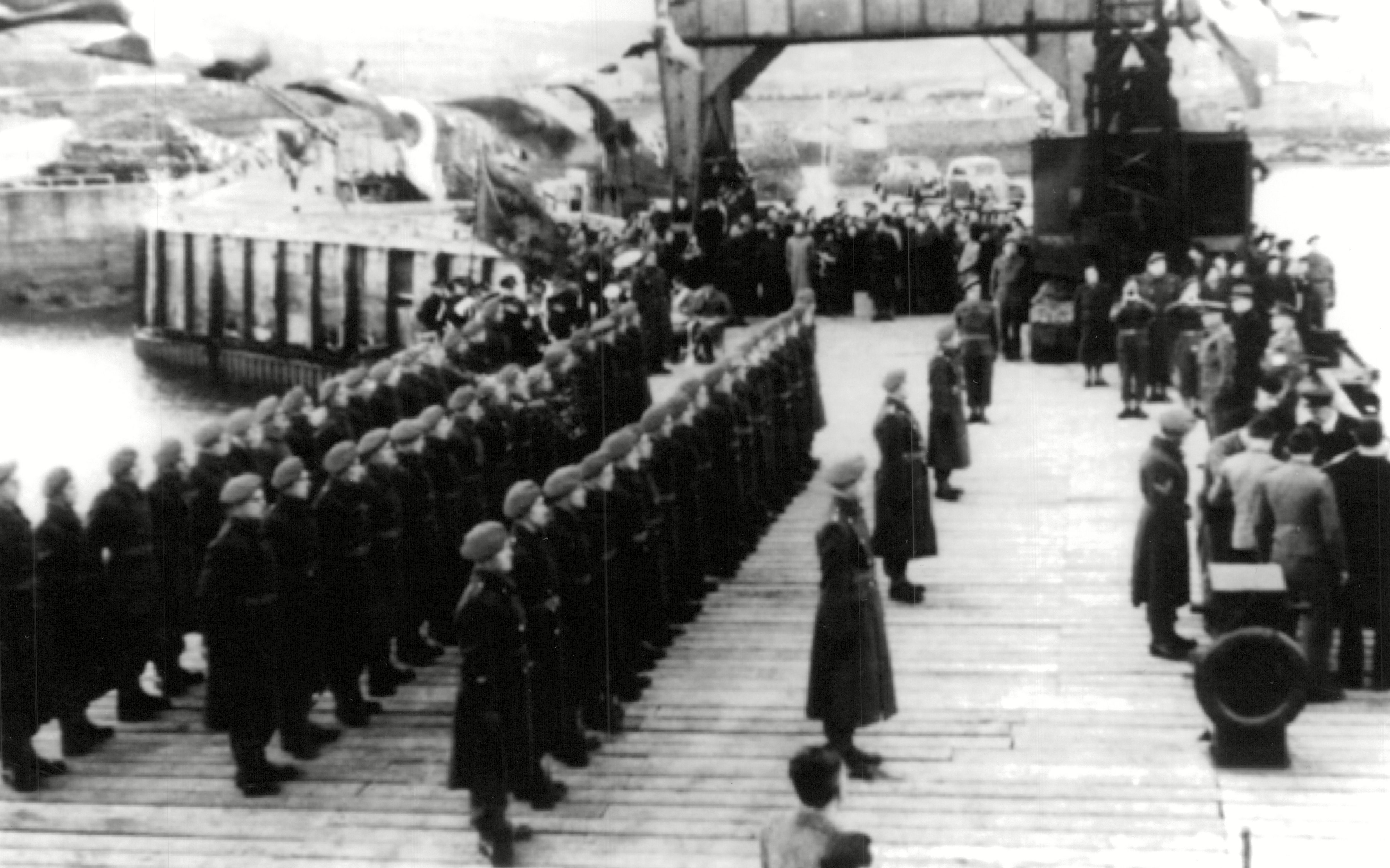 German troops on the quay at Alderney