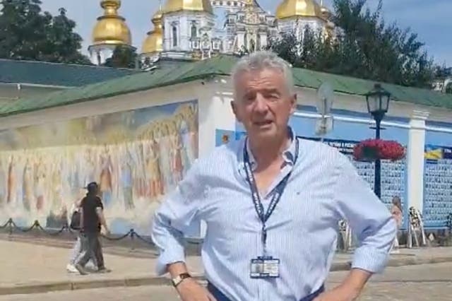 <p>Michael O’Leary, chief executive of Ryanair, travelled to Kyiv by train from Poland </p>