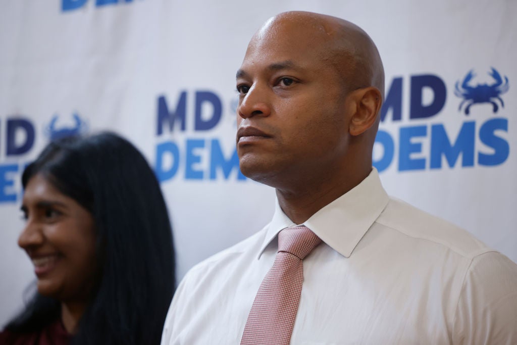 Aruna Miller and Wes Moore at a campaign event in 2022