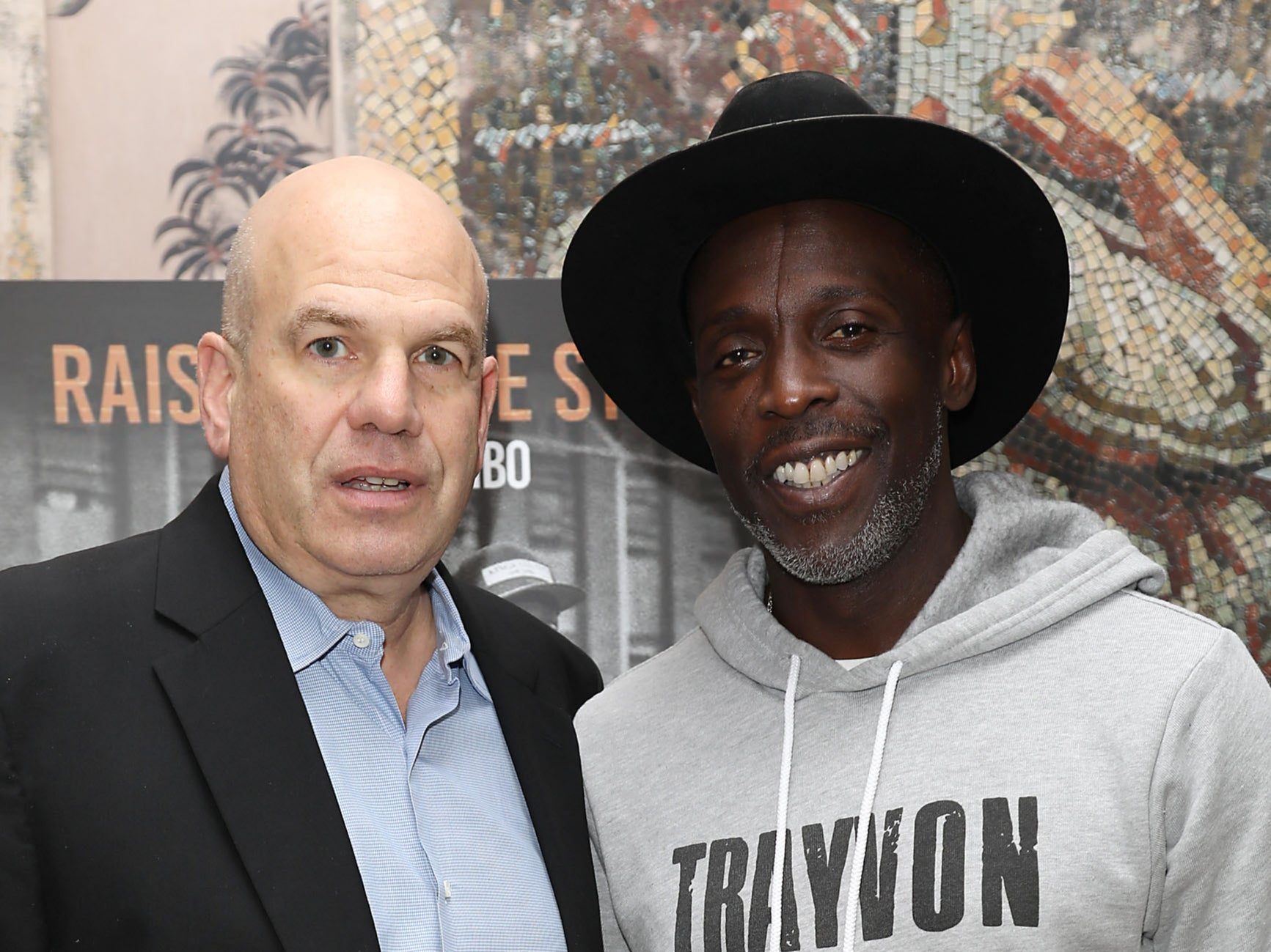 David Simon and Michael K Williams in 2018