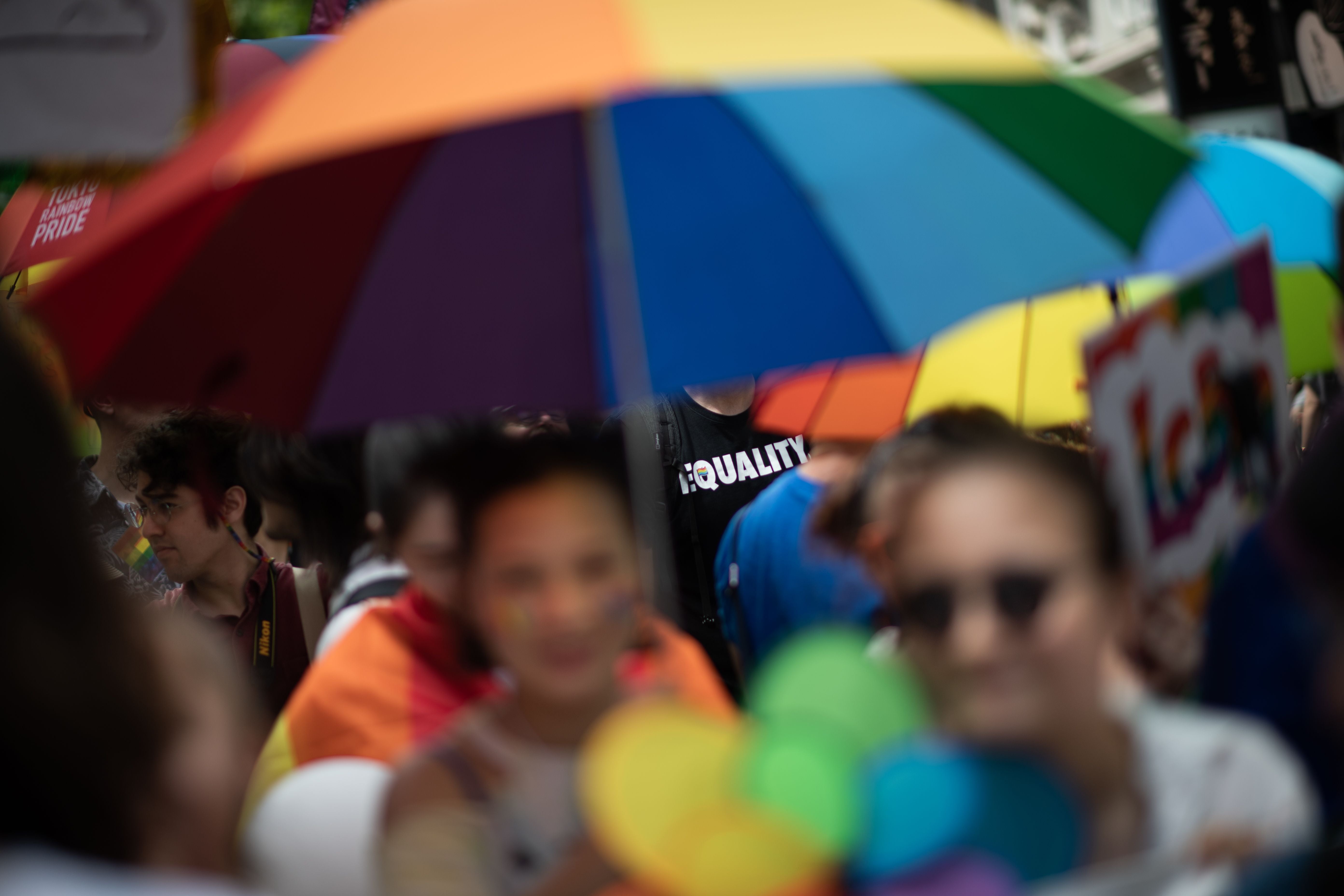 File: People attend the annual Tokyo Rainbow Parade in Tokyo to show support for members of the LGBT community