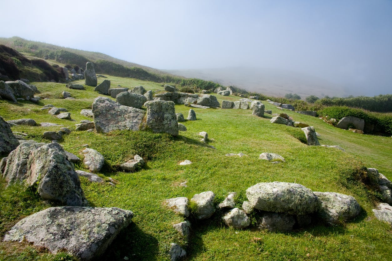 The remains of an Iron Age village on St Martin’s