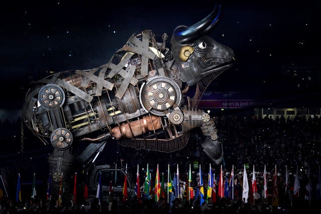 The Raging Bull during the opening ceremony of the Birmingham 2022 Commonwealth Games (PA)