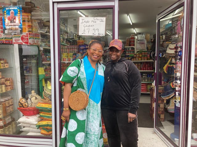 <p>Bradford and Karim-Kamara, the owner of Sierra Leonean shop Bit By Bit </p>