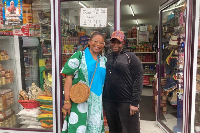 <p>Bradford and Karim-Kamara, the owner of Sierra Leonean shop Bit By Bit </p>