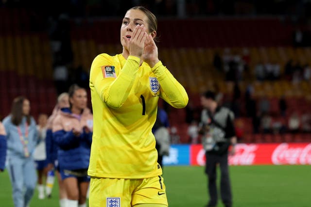 Goalkeeper Mary Earps helped England secure three points (Isabel Infantes/PA)