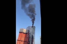 Terrifying video shows crane collapsing into Manhattan skyscraper after catching fire