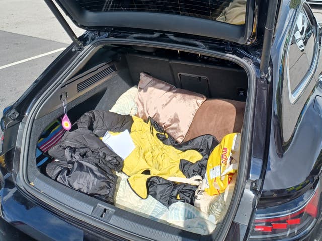 <p>The boot the teenagers were found in </p>