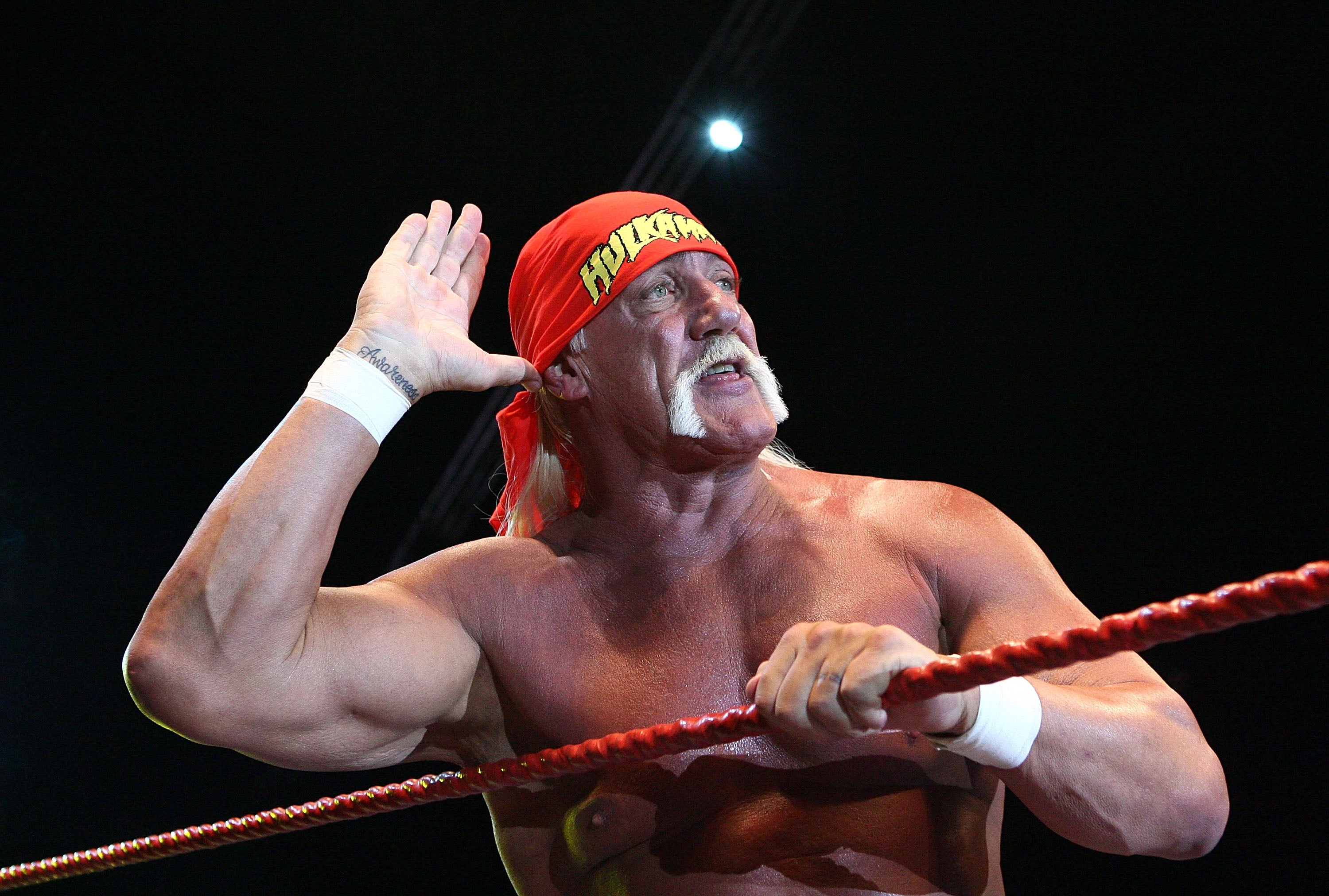 Hulk Hogan in the ring in Perth, Australia, in November 2009