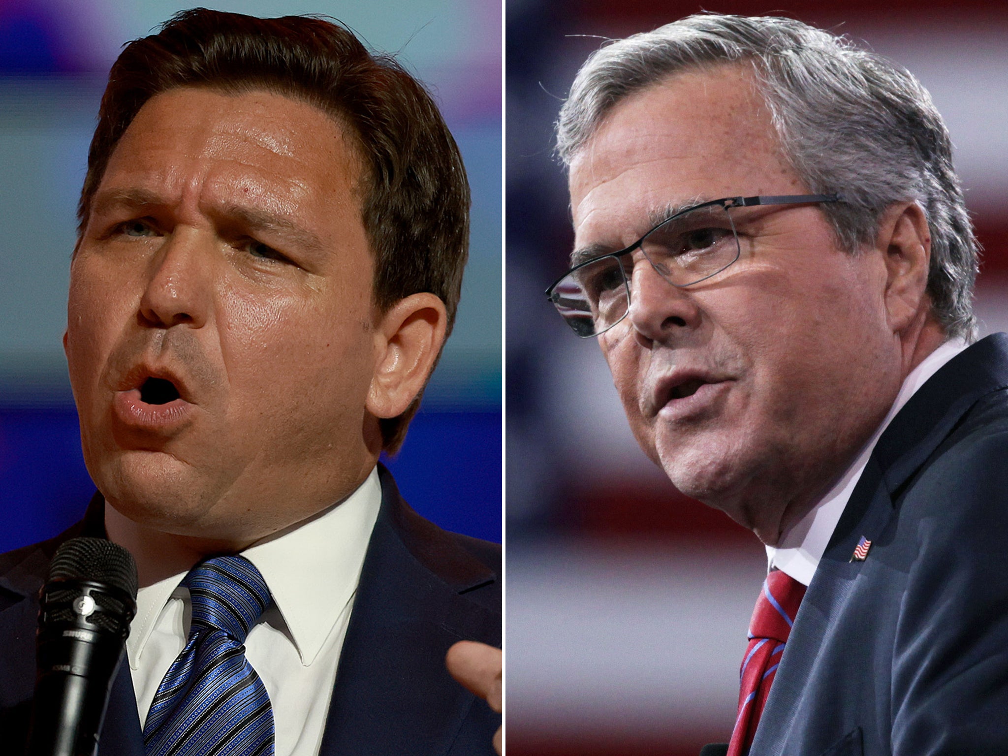 <p>Ron DeSantis and Jeb Bush </p>