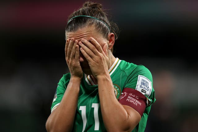 <p>Ireland’s Katie McCabe after her team were elimiated from the World Cup </p>