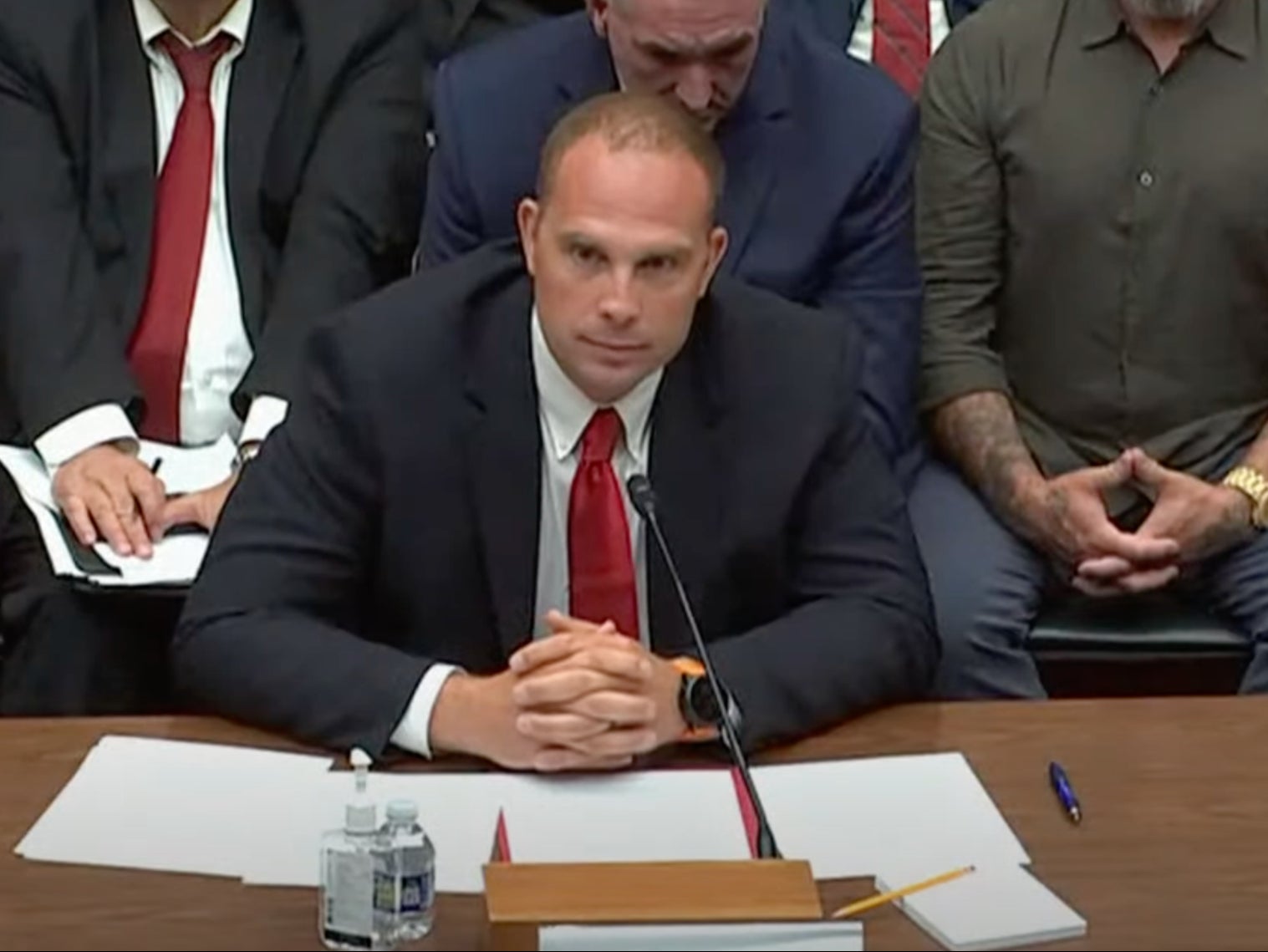 Former intelligence officer David Grusch discusses unidentified aerial phenomena during a House Subcommittee for National Security hearing