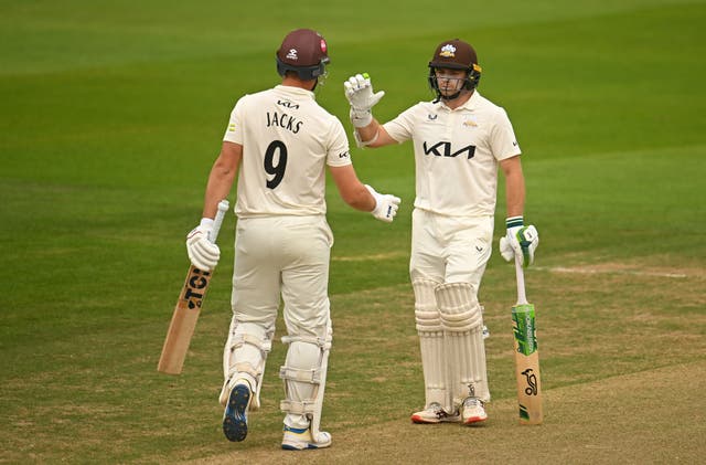 <p>Will Jacks an Tom Latham both fell short agonisingly short of individual centuries when batting for Surrey</p>