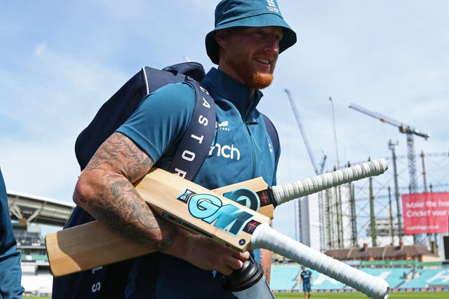 <p>Ben Stokes on his way to net practise at the Oval on Wednesday </p>
