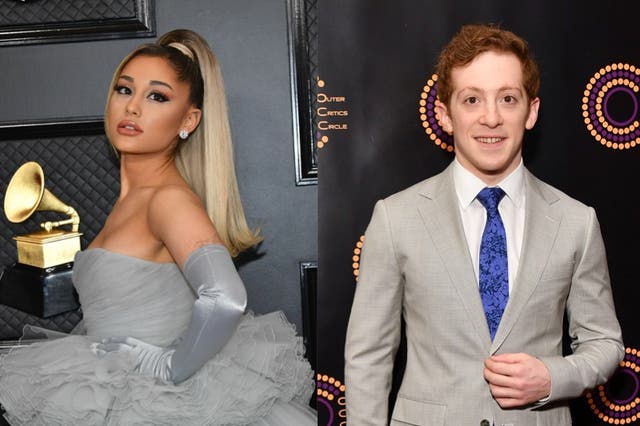 <p>Ariana Grande and Ethan Slater</p>
