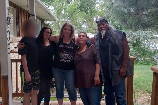 <p>Talon Vance, his mother Rebecca Vance, Trevala Jara, Christine Vance and Ms Jara’s husband are pictured days before the trio left for the Colorado wilderness </p>