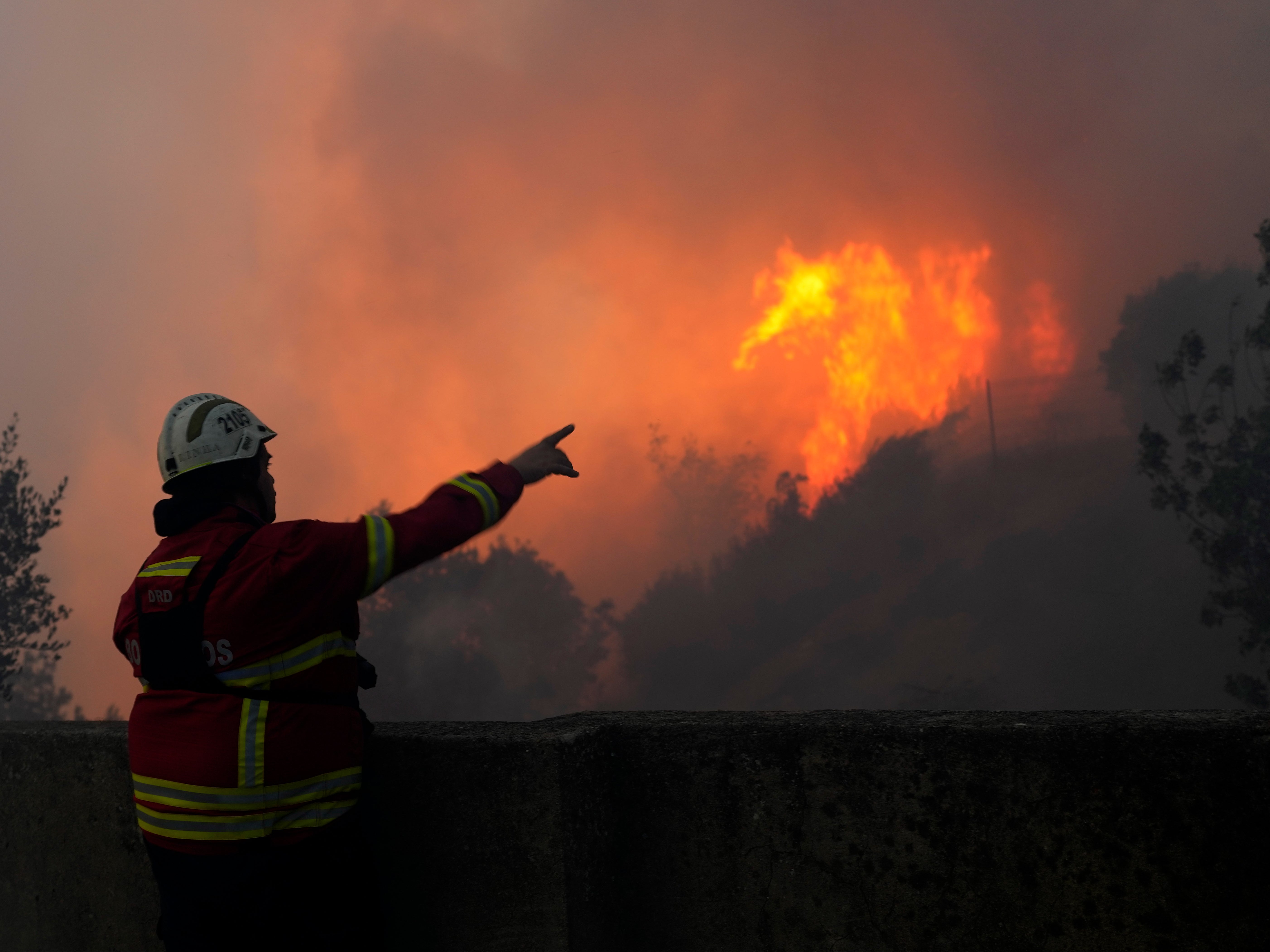 Firefighters in Alcabideche, outside Lisbon