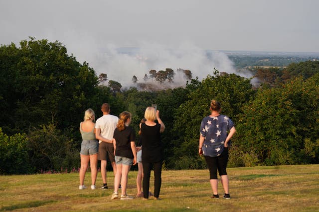 Hot, dry and windy conditions meant wildfires spread across the UK in the summer of 2022 (Jacob King/PA)
