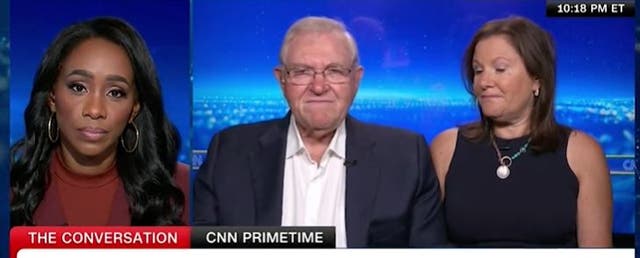 <p>Holocaust survivor Michael Bornstein in conversation with CNN host Abby Phillip</p>